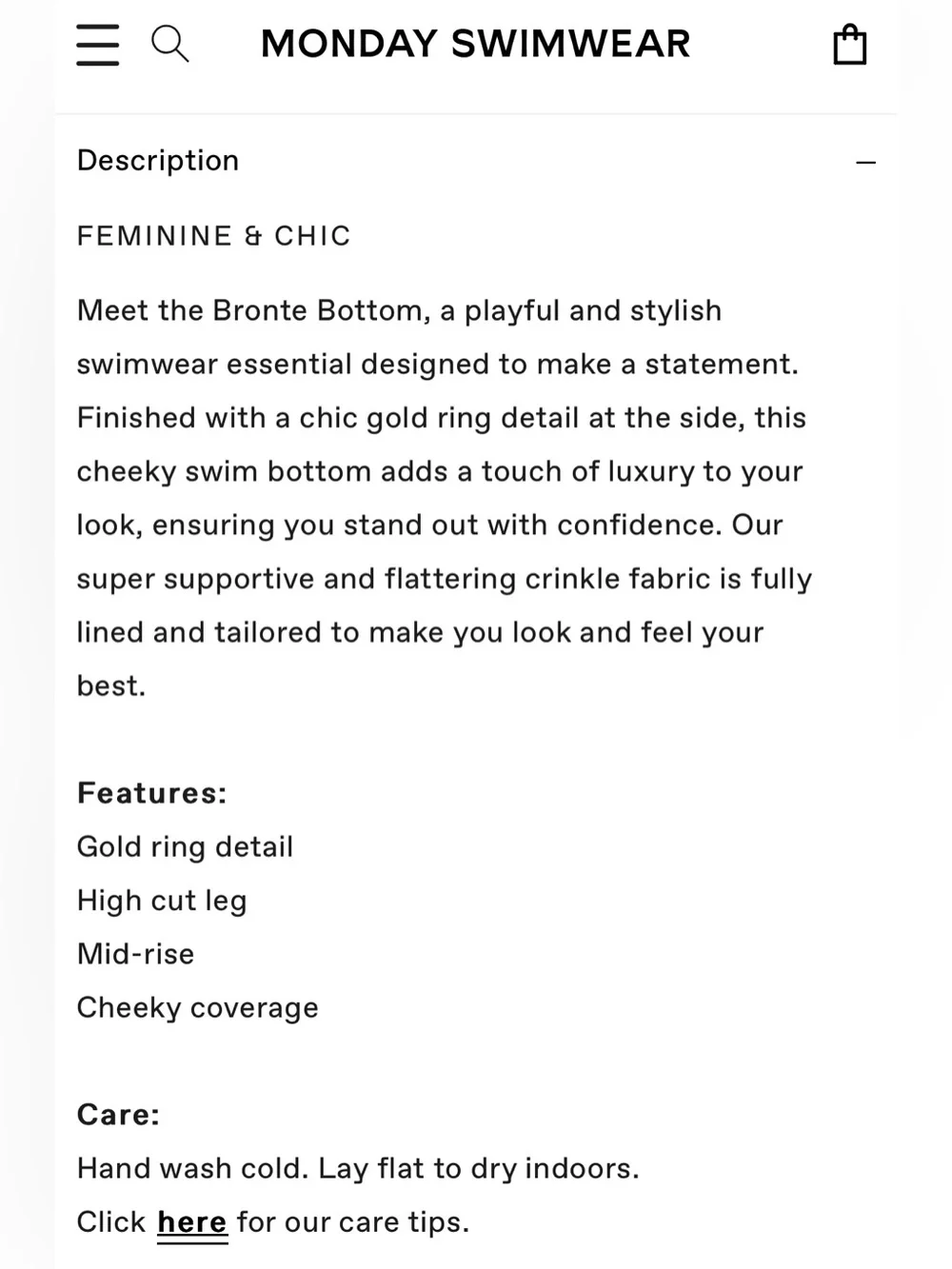 Monday Swimwear - Bronte Bottom